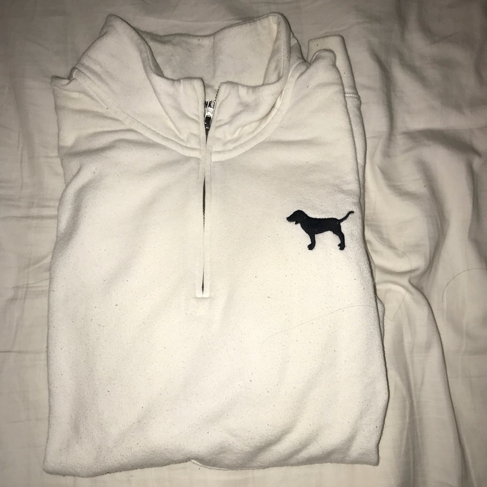 S - White Victoria’s Secret PINK crewneck